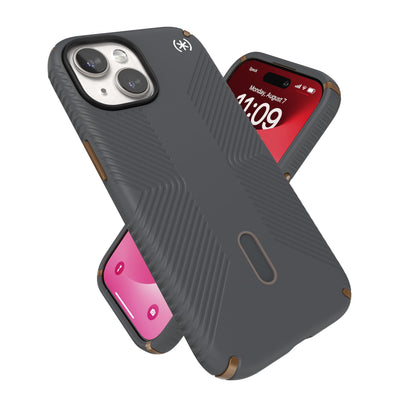 Speck Magsafe Case for Iphone 17e, Iphone 15 - Drop & Camera Protection, Clicklock No-Slip, Wireless Charging Compatible, Fits All 6.1 Inch Models Including Iphone 17e - Charcoal Grey/Cool Bronze