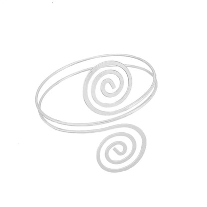 Silvertone Swirl Bypass Arm Cuff