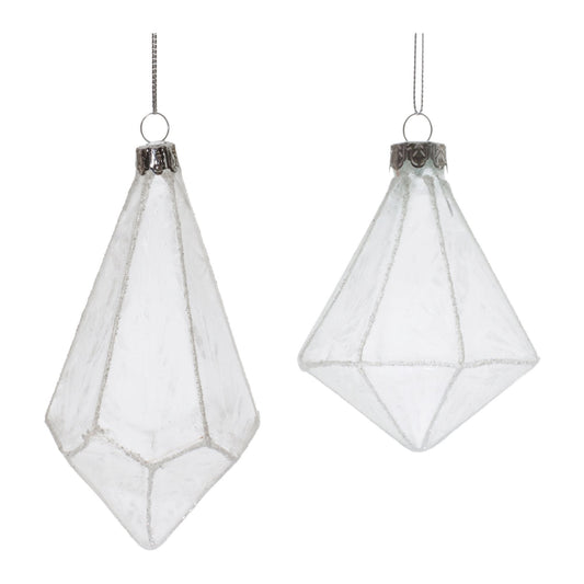 Melrose International Frosted Glass Drop Ornament (Set of 6)