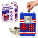 Blue and red piggy bank