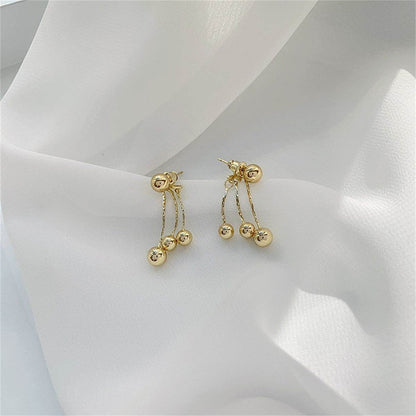 Goldtone Waterfall Ball Tassel Ear Jackets