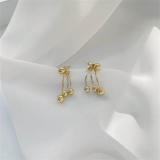 Goldtone Waterfall Ball Tassel Ear Jackets