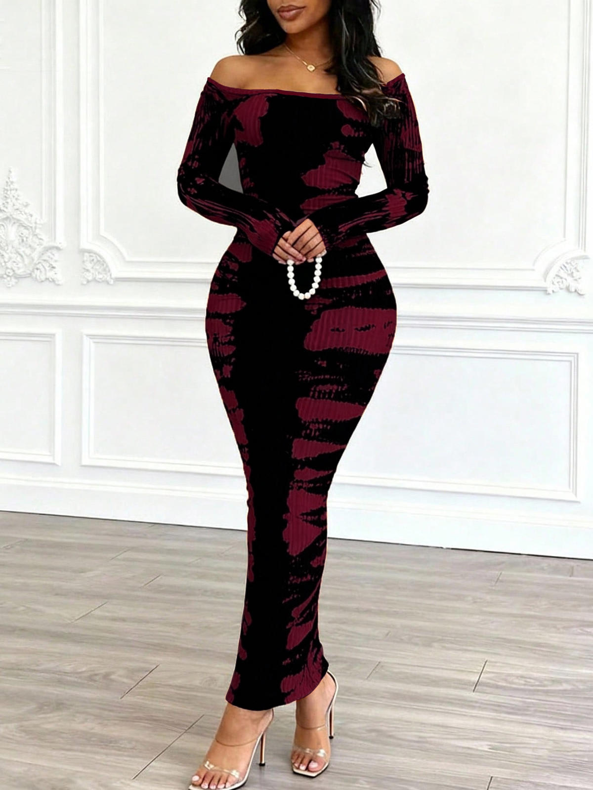 tie dye ribbed dress MISSGUIDED Square Neck Long Sleeve Ribbed Tie Dye Mini Bodycon Dress MISSGUIDED