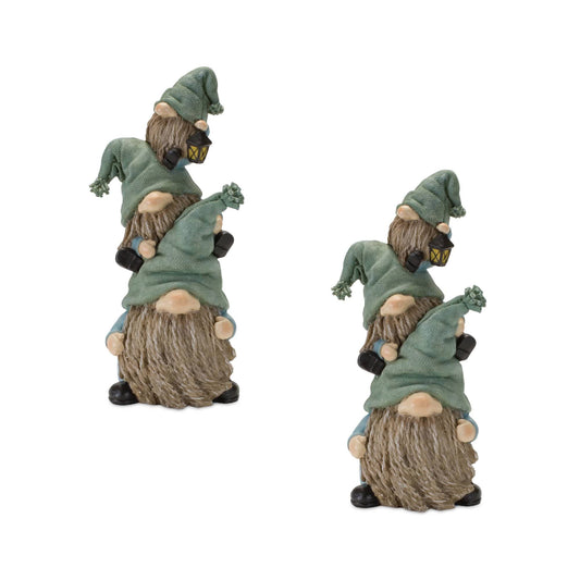 Melrose International Stone Garden Gnome Stacking Figurine (Set of 2)