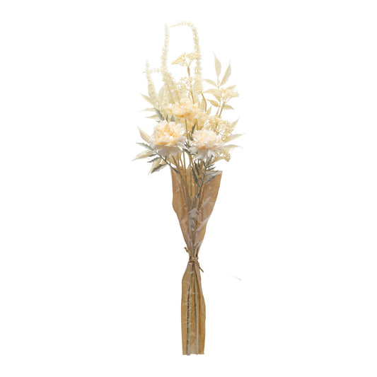 Melrose International Bleached Zinnia Bouquet (Set of 2)