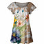 Taupe & Blue Floral Print