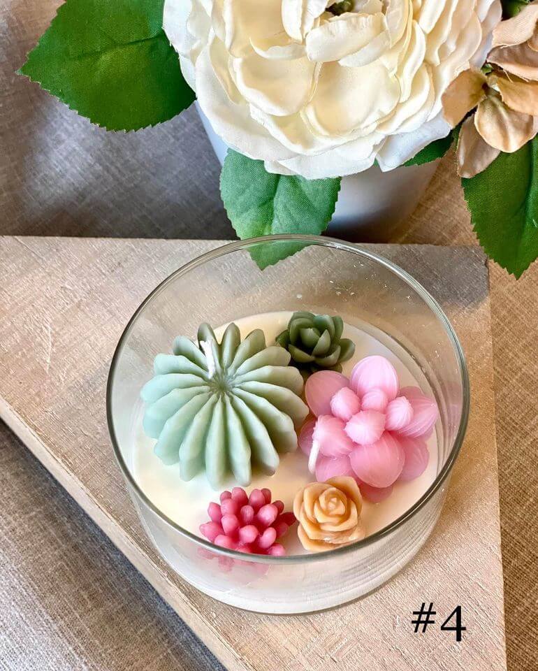 Artistic candle inspired by garden landscapes