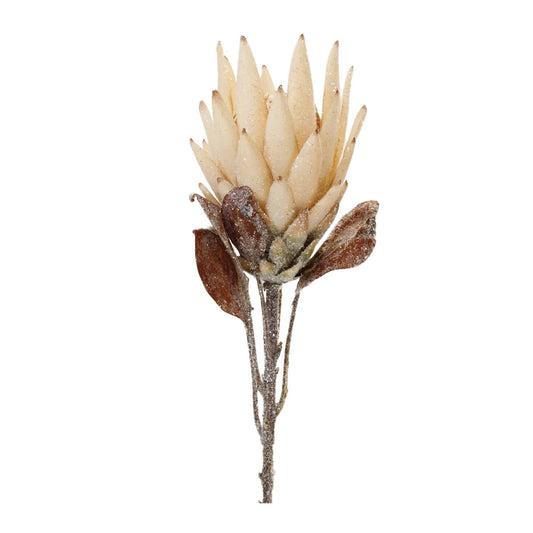 Melrose International Beige Protea Flower Stem (Set of 2)