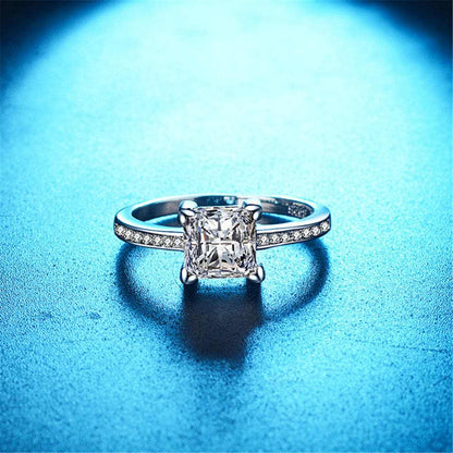 Cubic Zirconia & Crystal Princess-Cut Ring-5