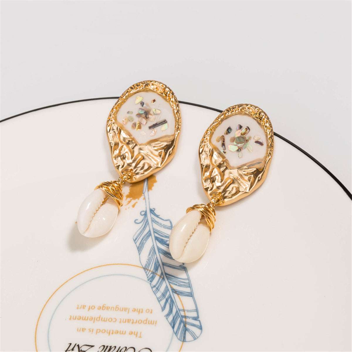 Shell & Goldtone Pukka Shell Drop Earrings