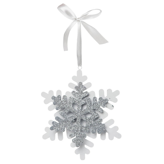 7.56 in Multicolored Wood Christmas Snowflake Ornament for Tree Decor Holiday Decorations