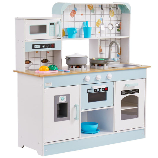 VEVOR Christmas Gift! Kitchen Playset Kids Pretend Cooking Play Toy 24 Piece Accessories White - Multicolor 2