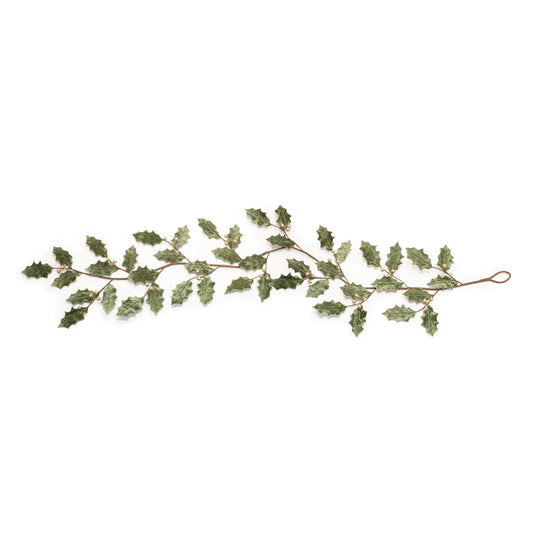 Melrose International Glittered Holly Leaf Garland (Set of 2)