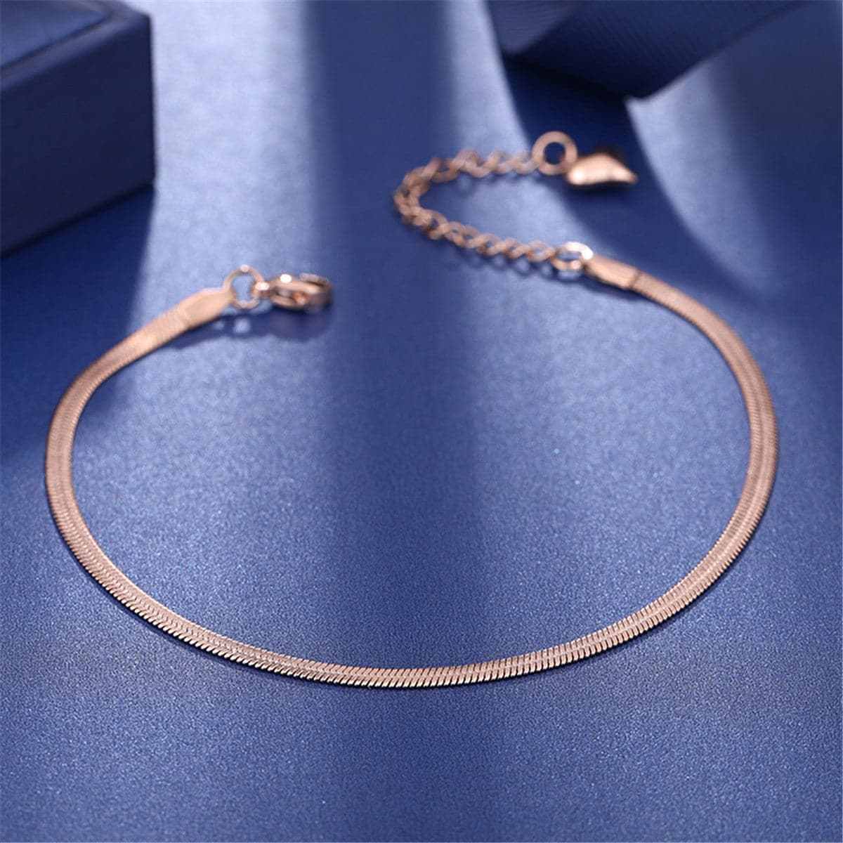 Rose Goldtone Snake Chain Anklet