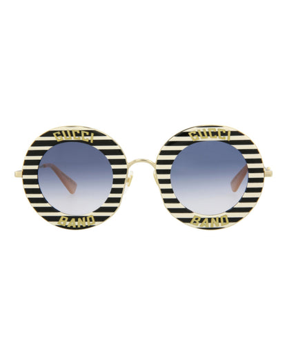 Gucci Round-Frame Metal Sunglasses