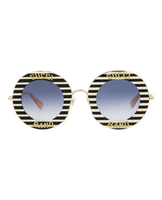 Gucci Round-Frame Metal Sunglasses