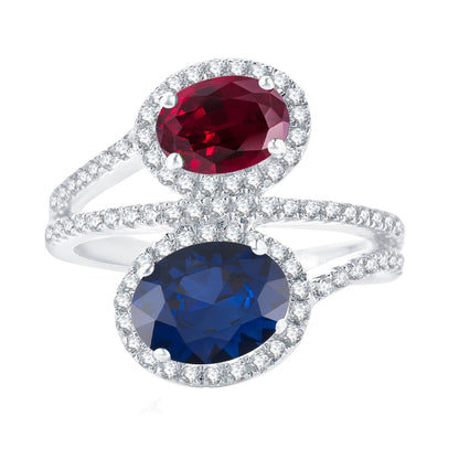 Blue, Red, White-