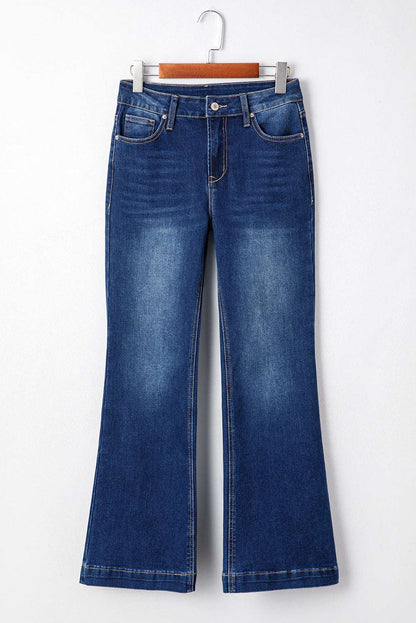 Threaded Pear Samantha Western Stitch Patched Pocket Bootcut Jeans