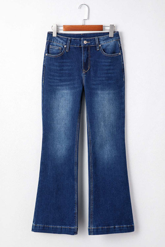 Threaded Pear Samantha Western Stitch Patched Pocket Bootcut Jeans