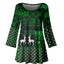 Green and White Plaid Christmas Sweater Print