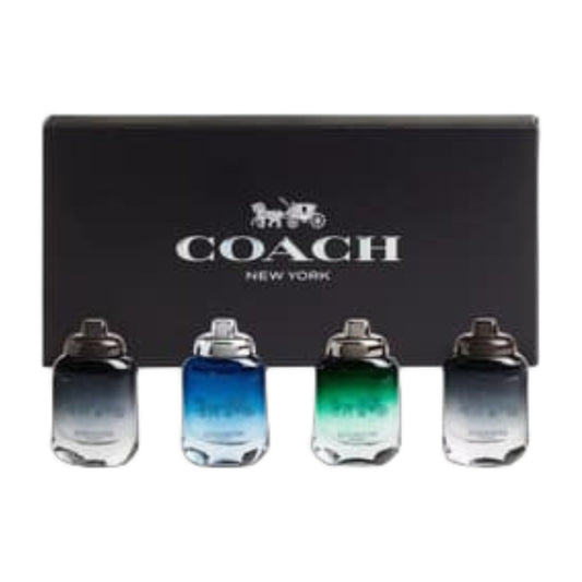 Coach 4 * 4.5 Ml Mini Set For Men: Coach New York Eau De Toilette + Coach Blue Eau De Toilette + Coach Green Eau De Toilette + Coach For Men Eau De Parfum