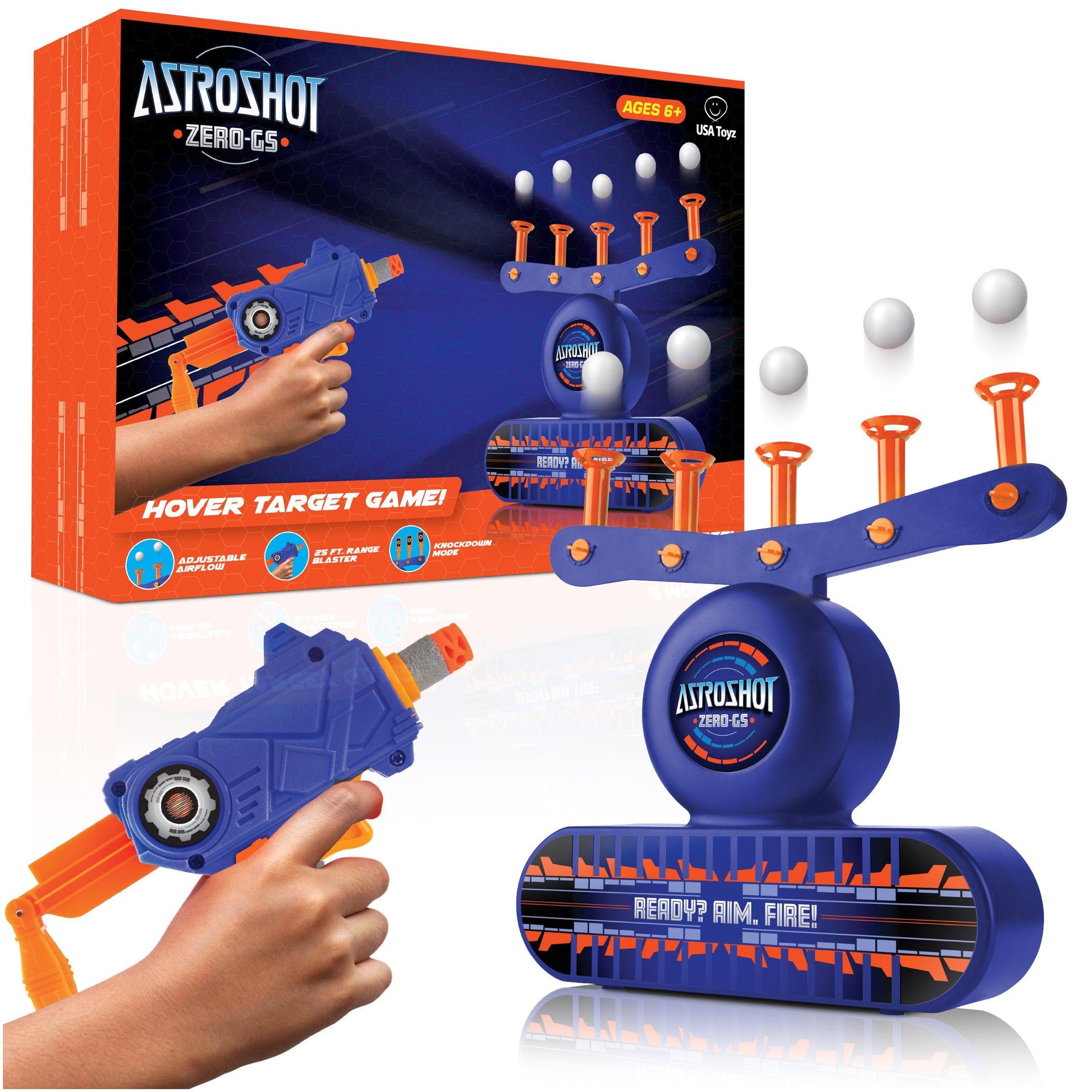 Blue and orange dart game-
