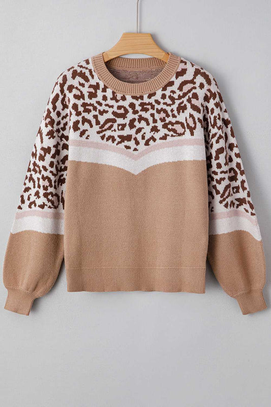 Eliana Block Knit Baggy Sweater