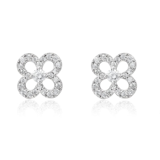 Solid 925 Sterling Silver Crystal Earrings