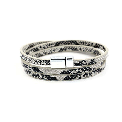 White Serpentine Layered 0.2'' Bracelet