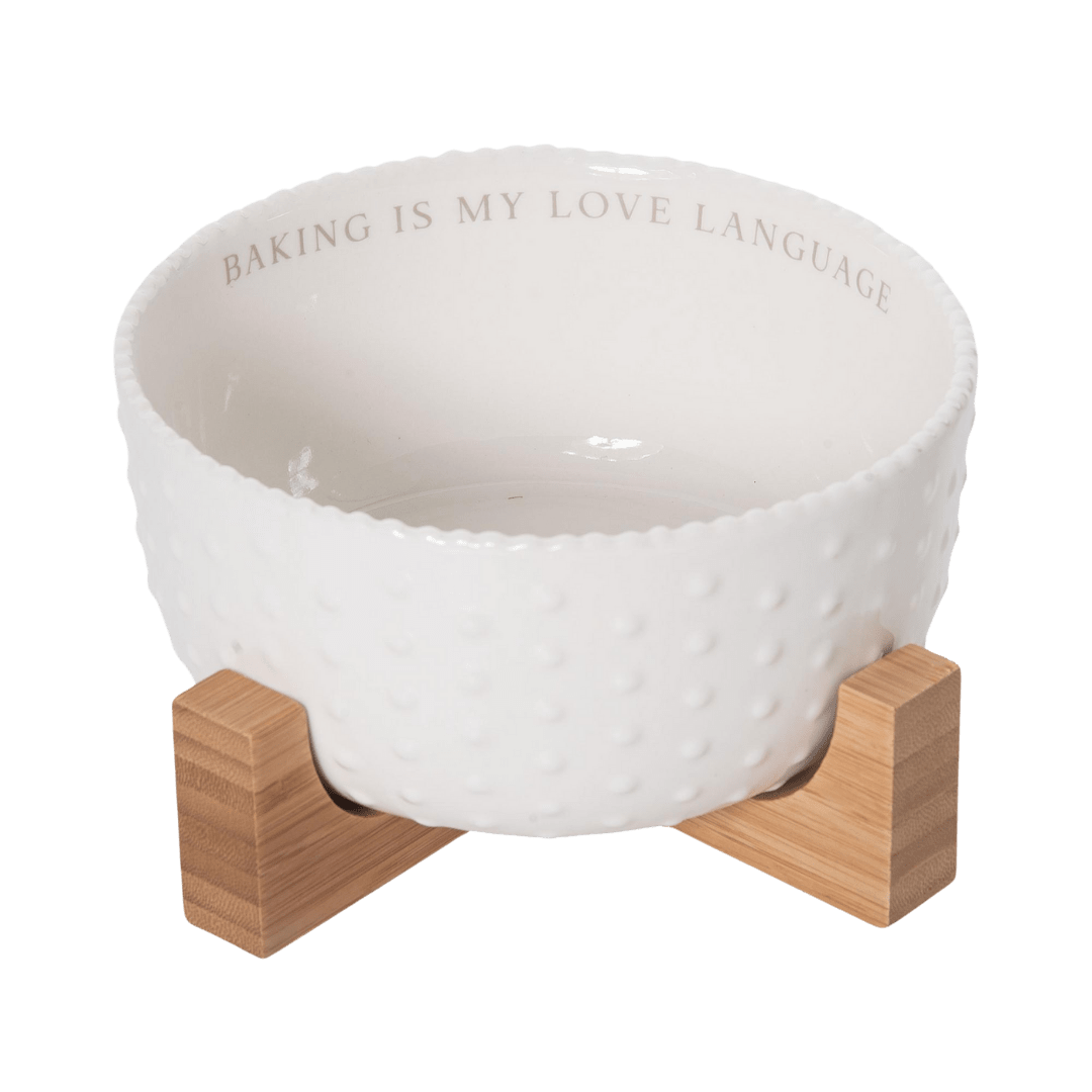 Multicolor Ceramic 6.25 in Everyday Bowl and Bamboo Trivet Set for Spring Serving and Dining