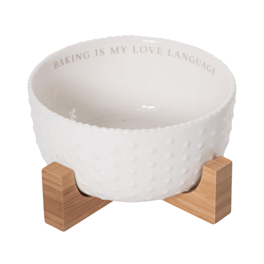 Multicolor Ceramic 6.25 in Everyday Bowl and Bamboo Trivet Set for Spring Serving and Dining