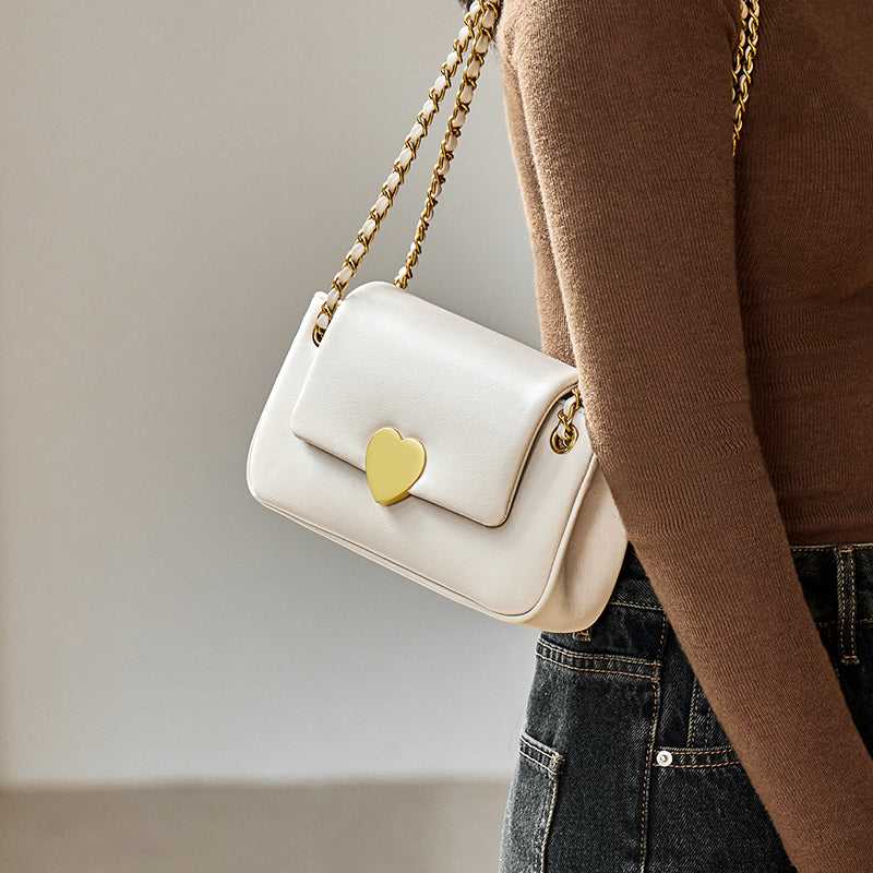 Valentina Heart Lock Leather Shoulder Bag – Zulily