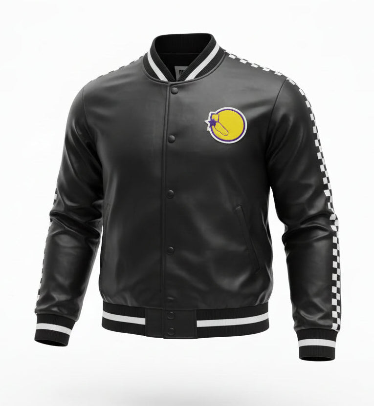 Mitchell & Ness Men's NBA Golden State Warriors Checker Satin Jacket