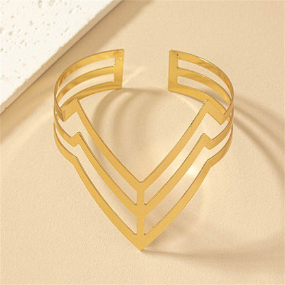 Goldtone Chevron Sheild Bypass Arm Cuff