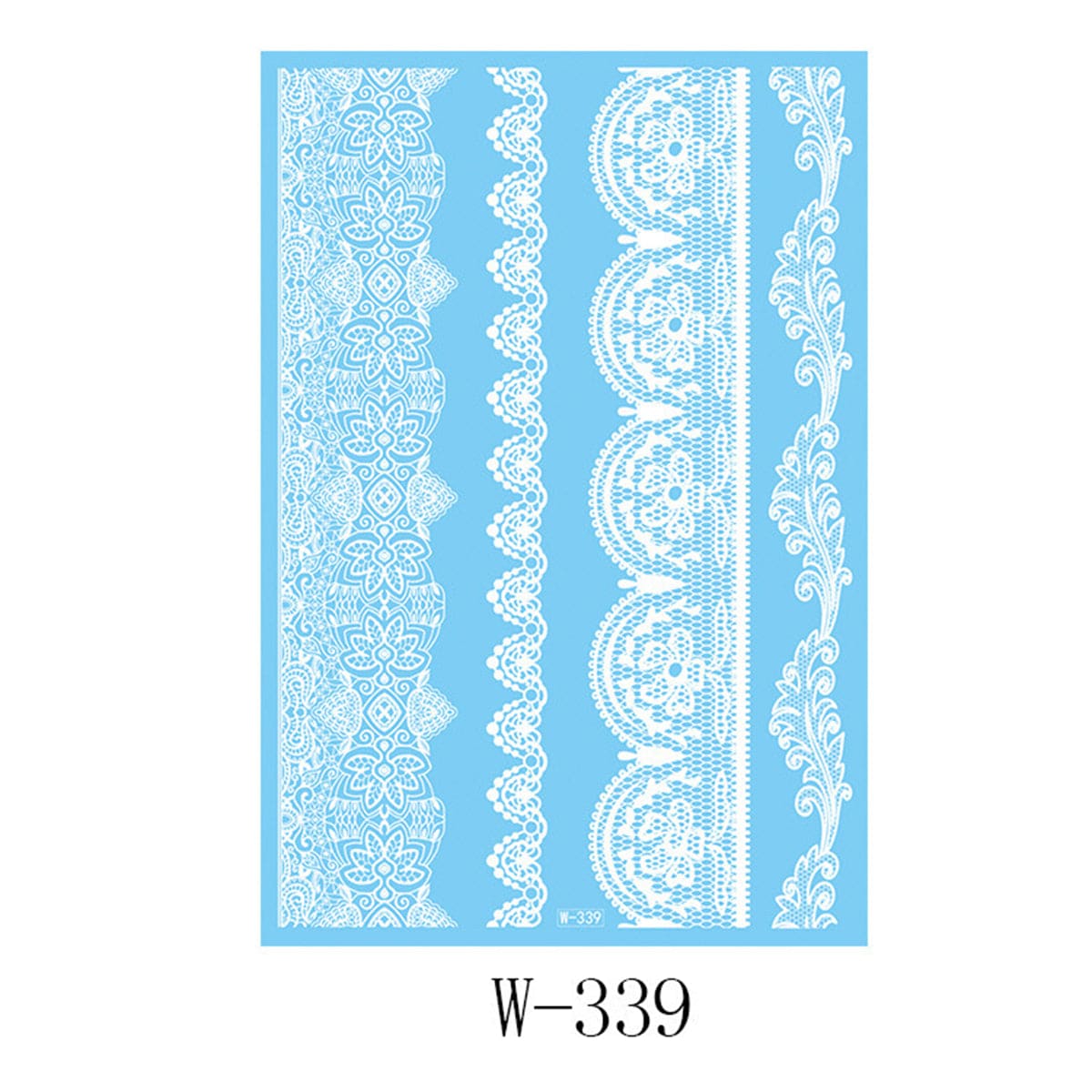 White Rattan Floral Temporary Tattoos-Set of 5