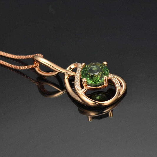 Cubic Zirconia & Crystal Rose Goldtone Botany Pendant Necklace