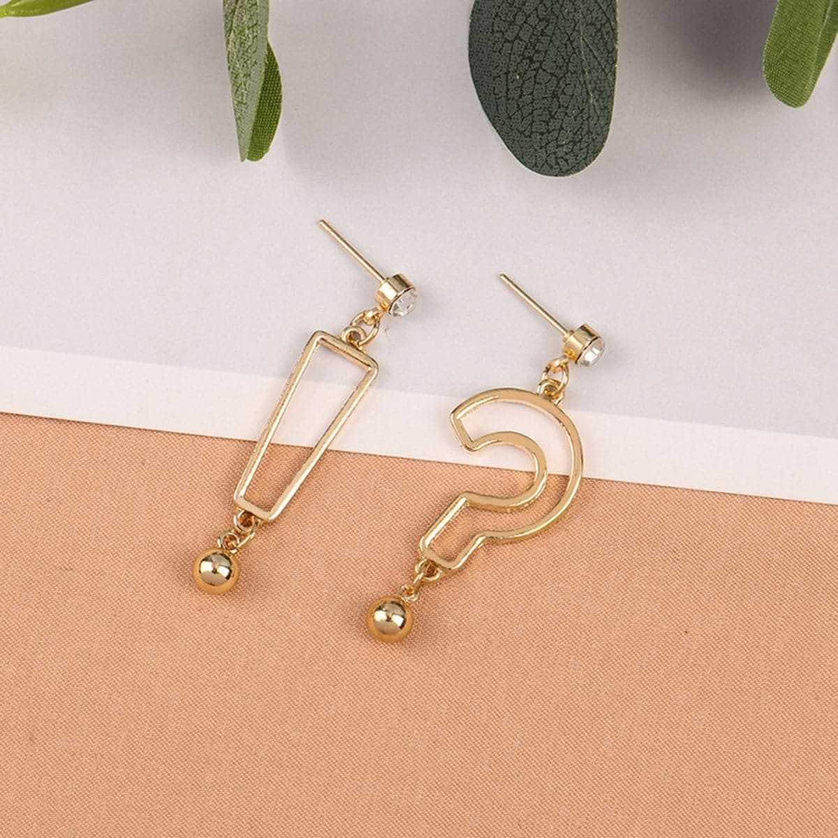 Cubic Zirconia & Goldtone Expression Drop Earrings