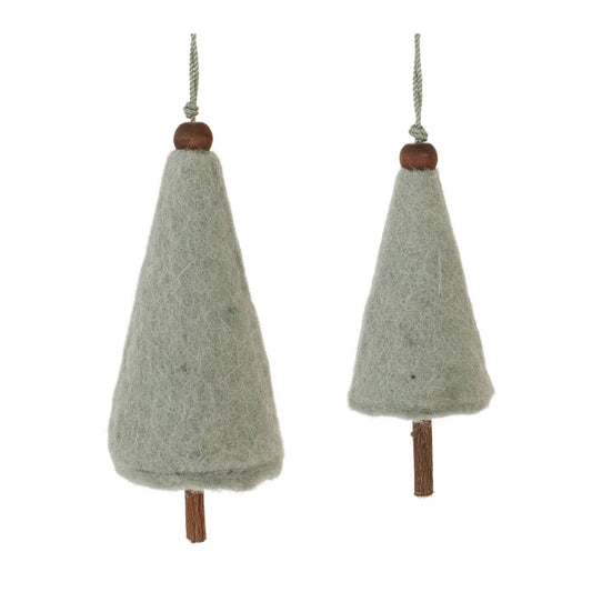 Melrose International Felt Wool Pine Tree Ornament (Set of 8)