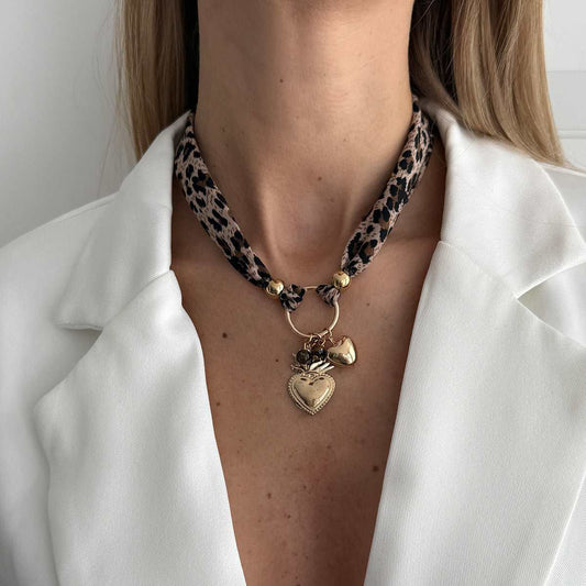 Polyster & Resin Goldtone Crown Heart Pendant Necklace