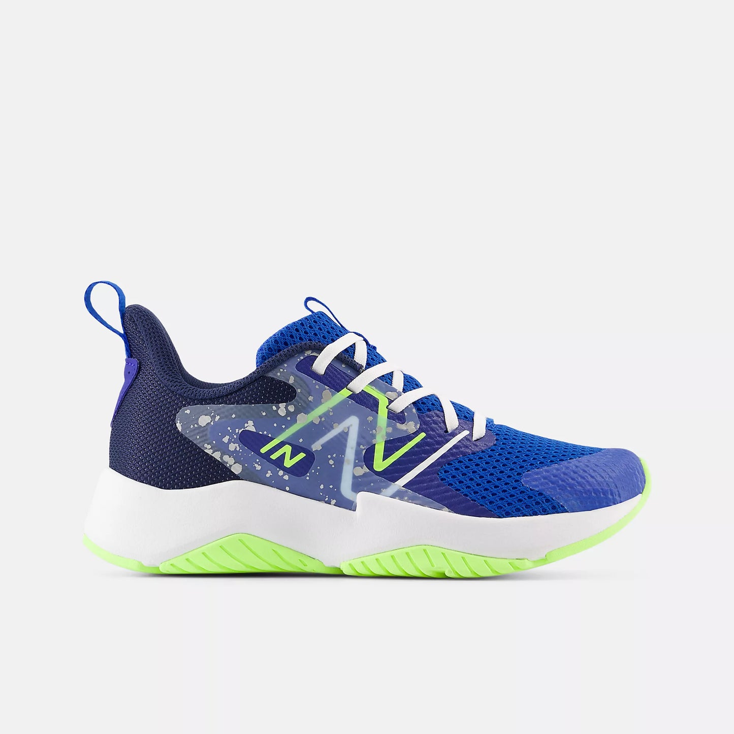New Balance Grade School Rave Run V2Team Royal Paint Splatter