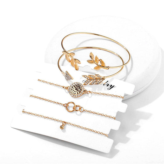 Cubic Zirconia & Goldtone Pavé Arrow Cuff Bracelet Set