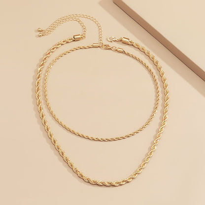 Goldtone Layered Rope Chain Set