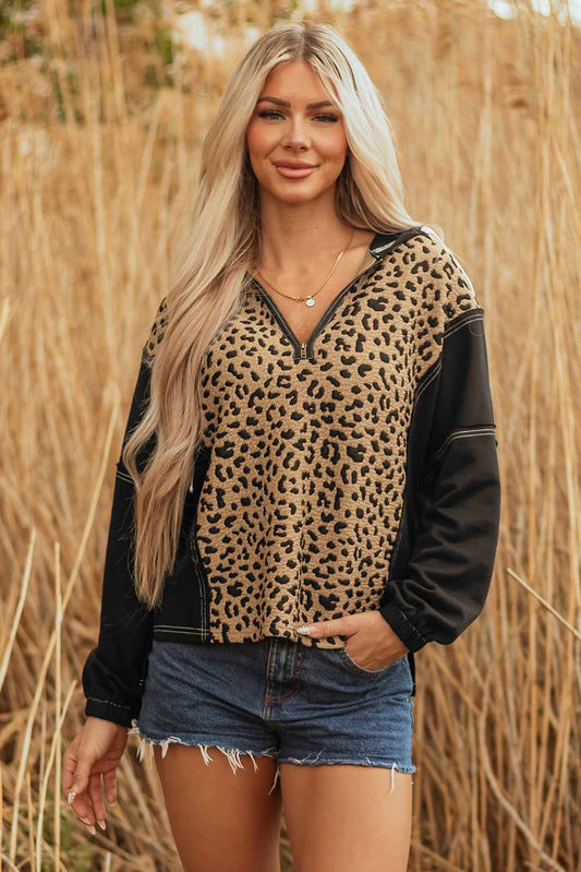 Monanaya Cuff Quarter Zip Hoodie