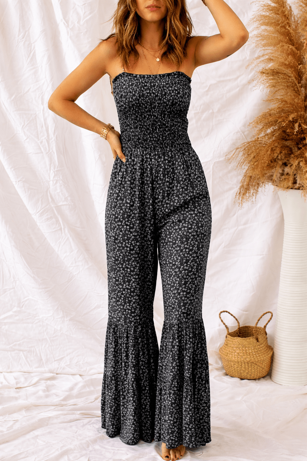 Dulce Wide Leg Floral Jumpsuit