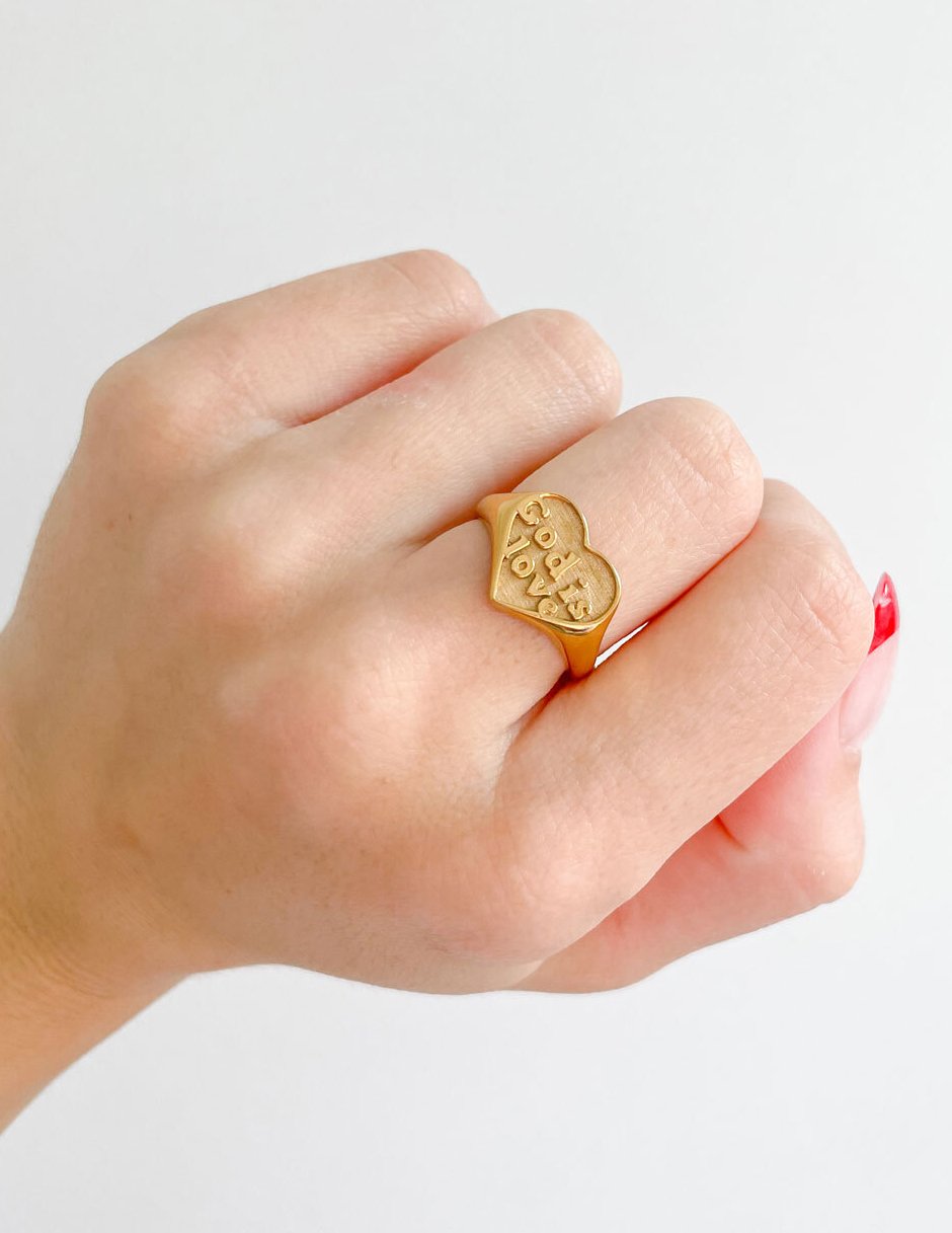 Elevated Faith Gold God is Love Ring