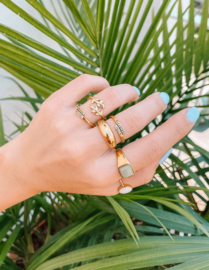 Elevated Faith Gold Olive Branch Ring