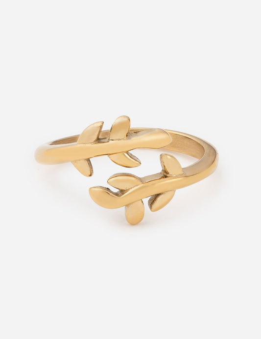 Elevated Faith Gold Olive Branch Ring