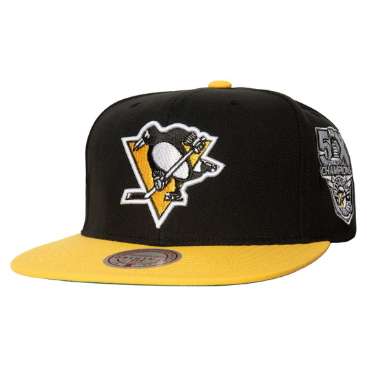 Mitchell & Ness Men's NHL 2 Tone Side Patch Snapback Penguins Snapback Caps