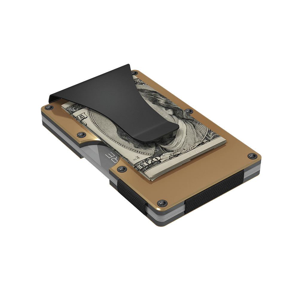 Grid Wallet Gold Aluminum