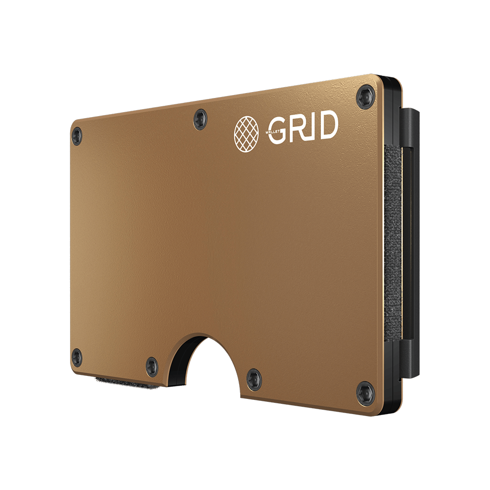 Grid Wallet Gold Aluminum